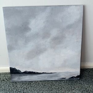 Gray Abstract Landscape Canvas Art